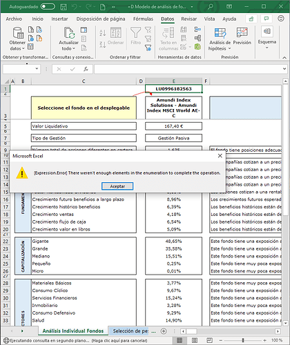 Error hoja excel