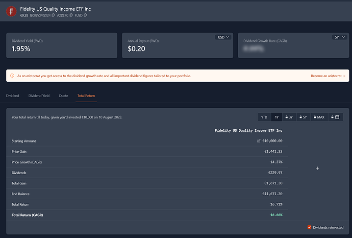 Fidelity US Quality Income ETF Inc - WKN A2DL7C ISIN IE00BYXVGX24